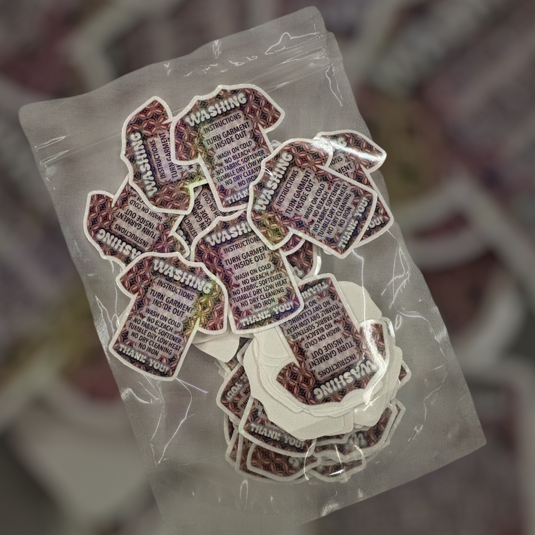 Apparel wash-care instruction stickers